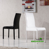 现代简约 鳄鱼皮革餐椅 黑色白色椅子餐桌椅家用鳄鱼纹餐椅