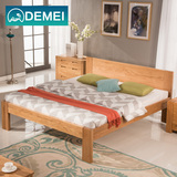 DEMEI 纯实木床白橡木双人床北欧式1.8 1.5大床婚床卧房家具组合