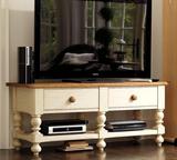 法式美式实木电视柜复古做旧电视机柜乡村仿古视听柜北欧家具