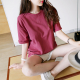韩版夏季短袖t恤女2016新款打底衫大码女装简约体恤学生上衣服潮