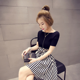 2016新款夏装韩版针织衫女 百搭修身显瘦露肩一字领 半袖套头上衣