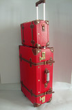 韩国女新娘结婚庆红色复古旅行箱拉杆箱密码行李皮箱子母箱