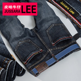 jussara LEE男士品牌牛仔裤中年男士牛仔裤男秋冬季款直筒宽松裤
