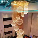 晶盟LED复式楼梯吊灯长吊灯水晶灯时尚酒店工程灯别墅大厅吊线灯