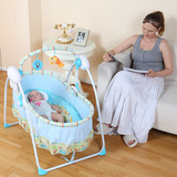 婴儿床电动多功能折叠摇床电动婴儿摇篮床新生儿带蚊帐BB宝宝摇床