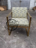 拉丝黄铜不锈钢休闲椅现代单椅时尚单人沙发椅创意现代客厅洽谈椅