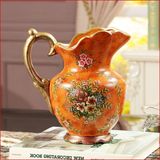 原创欧式新古典客厅餐桌面陶瓷小花瓶美式乡村花插玄关摆件花器
