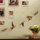 欧式立体小鸟壁饰创意家居墙面挂饰客厅电视背景墙上装饰品墙饰