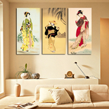 现代简约 日本仕女图 装饰无框画料理店酒店浮世绘美人图艺妓挂画