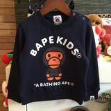 香港代购正品代購冬裝BAPE猿人頭童裝男女兒童不倒絨加厚長袖卫衣