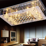 客厅灯长方形led吸顶灯现代简约水晶灯变色温馨主卧室灯具大气