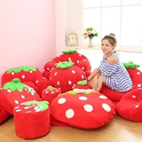 草莓懒人沙发组合套装幼儿园座椅凳地垫儿童创意迷你小沙发可爱红