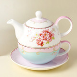 英式下午茶茶具 镀金子母壶茶壶欧式一人水杯壶咖啡壶礼盒装