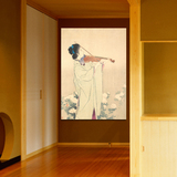 日本艺妓美人图料理店装饰画 寿司店挂画榻榻米无框画浮世绘多款