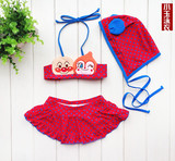 外贸女童泳装韩版婴儿可爱泳帽裙分体比基尼小孩宝宝幼儿童游泳衣