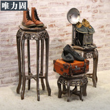 唯力固服装店用品实木质雕花艺术椅橱窗展示 包包鞋子展示柜个性