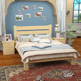 纯实木床 实木床松木床 实木单人床 实木床1.8米 1.2米床 原木床