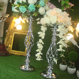 婚庆道具 螺旋烛台 主桌花瓶 银色烛台 婚礼签到台装饰摆件