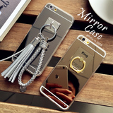 GY iphone6手机壳 苹果6s软硅胶指环支架镜面创意套女款挂绳潮