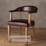 现货美式乡村欧式法式复古餐椅 新古典全实木书椅 咖啡厅休闲椅子