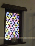 教堂彩色玻璃 彩绘蒂凡尼艺术门窗隔断屏风 欧式双面效果彩晶钢化