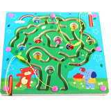 木制磁力运笔走珠磁性迷宫玩具2-3岁儿童男孩女宝宝亲子桌面游戏