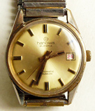 古董级一次大战时期瑞士军表HANOWA单历自动机械手表(玫瑰金机芯)
