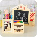 学生实木质多功能大笔筒 韩国可爱创意时尚儿童个性笔桶办公用品