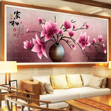 3D印花十字绣新款客厅简约现代花卉花瓶卧室温馨浪漫欧式油画挂画