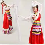 藏族女装舞蹈服饰长款现代演出服饰/民族藏族舞台表演服装臧族女