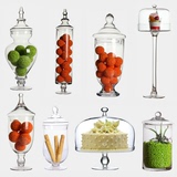 客莱达欧式糖果罐婚庆展示瓶设计师玻璃瓶奖杯工艺摆件透明储物罐