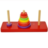 儿童礼物木制益智玩具成人益智组合通关彩色汉诺塔戏