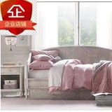 欧式古典沙发床实木仿古白双人沙发发床面软包床厂家直销