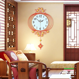 现代中式钟表挂钟客厅简约 欧式田园创意时钟静音挂表卧室石英钟