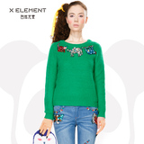 自然元素冬装新品韩版针织衫甜美校园风短款长袖套头毛衣女