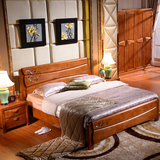 橡木床实木床1.8米成人中式双人床大床气压高箱体储物1.5家具婚房