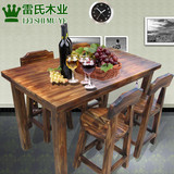 全实木桌椅组合餐桌长方形餐桌椅快餐饭店餐厅餐桌家用餐桌小户型