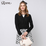 商场同款ROEM罗燕16年新品女蕾丝拼接针织开衫RCCK61101C专柜正品
