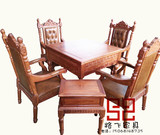 豪华高档欧式红木麻将桌全自动电动桌椅组合真皮餐桌两用多功能