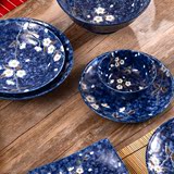 爱悦居-日本进口美浓烧焼盘子碗盘 碗碟套装 日式餐具套装