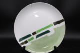 海外代购WAKO品牌白瓷创意绿色手绘款精美套盘进口高档礼品瓷器