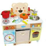 草莓小熊仿真过家家厨房幼儿园男孩玩具礼物做饭灶台切切2-3-4岁