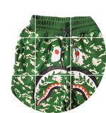 夏季新款潮牌BAPE鲨鱼迷彩色个性短裤 男士青年时尚毛圈布短裤子