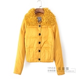 XY冬装专柜正品库存品牌女装黄色短款鸭绒保暖时尚羽绒服 08995