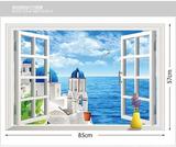 馨浪漫床头装饰风景窗户3d立体创意墙贴画贴纸欧式餐厅客厅卧室温