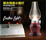 创意感应可调光LED吹控复古煤油灯卧室床头台灯氛围小夜灯USB充电
