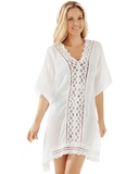 新款欧美纯白色沙滩罩衫比基尼外套 褶皱棉花边宽松防晒衣女