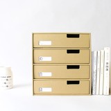 DIY办公桌面收纳盒 A4资料文件架 创意化妆品盒 纸制抽屉式 包邮