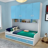 儿童床衣柜书架组合多功能床衣柜拖床定制青少年床多彩床小户型床