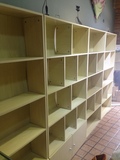 简约现代自由组合小书柜书橱实木书架儿童储物柜 方格子柜子加门